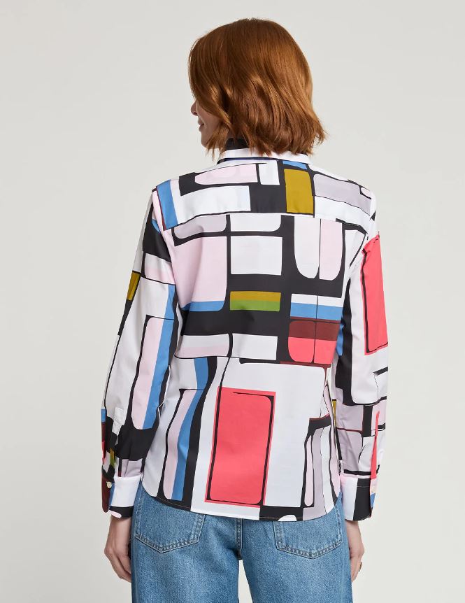 Reese Long Sleeve Abstract Geo Print Shirt