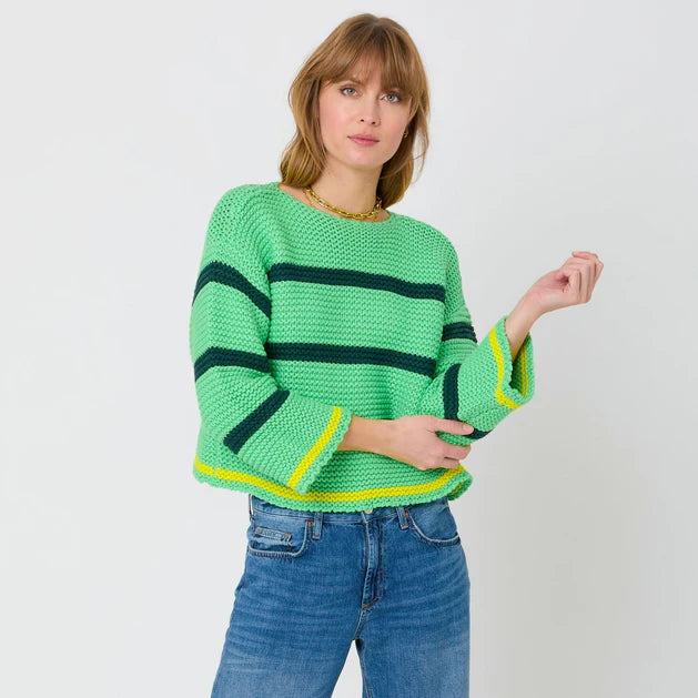 Kaia Stripe Sweater Green