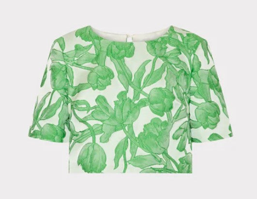 Tulip Jaquard Top in Green