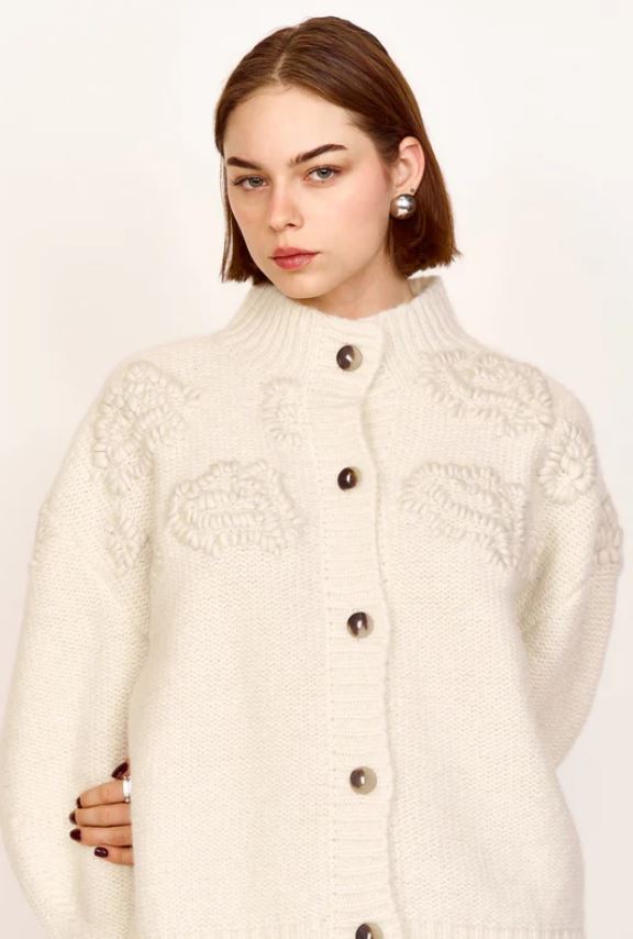 Cusco Cardigan in Waterlily Ivory