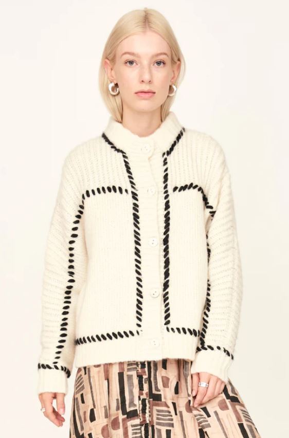 Andermatt Cardigan Ivory & Black