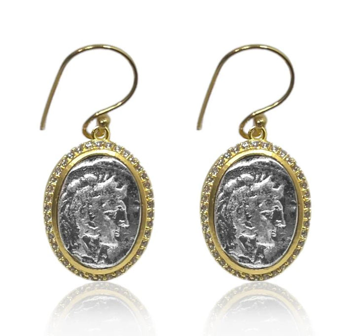 Mixed Metal Moneta Coin Earrings