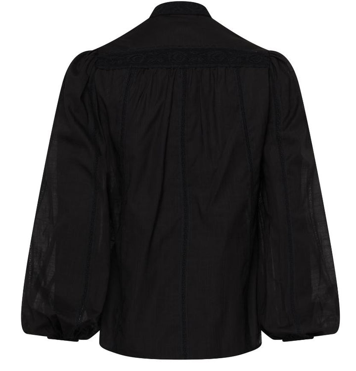 Halliday Lace Trim Shirt in Black