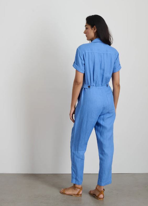 Summer Jumpsuit in French Blue Linen